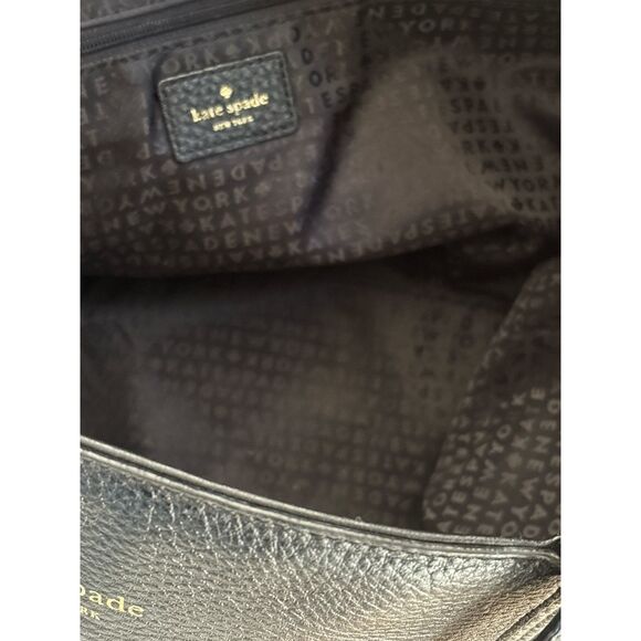 Kate Spade New York Black Byrdie Sawyer Pebbled Leather Tote Shoulder Bag Purse - Picture 4 of 6